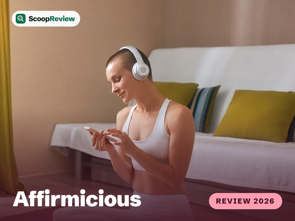Woman with headphones using a phone at home