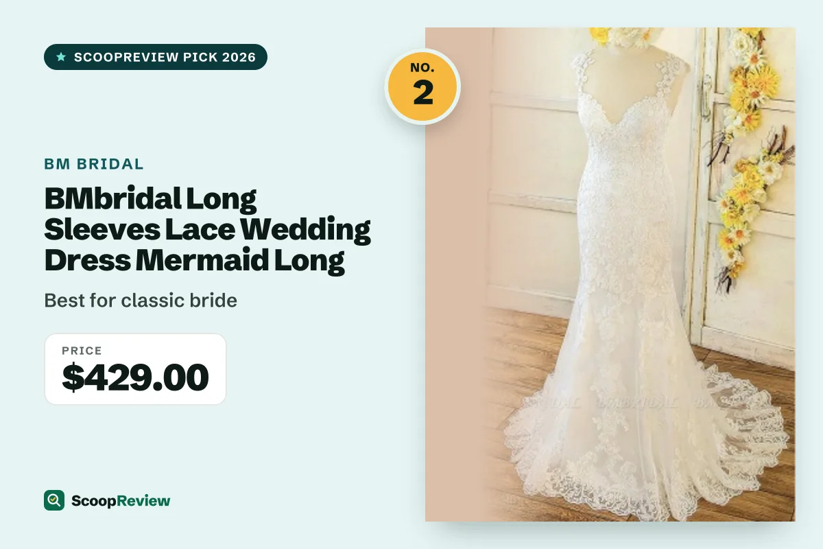BMbridal Long Sleeves Lace Wedding Dress Mermaid Long – Best for classic bride