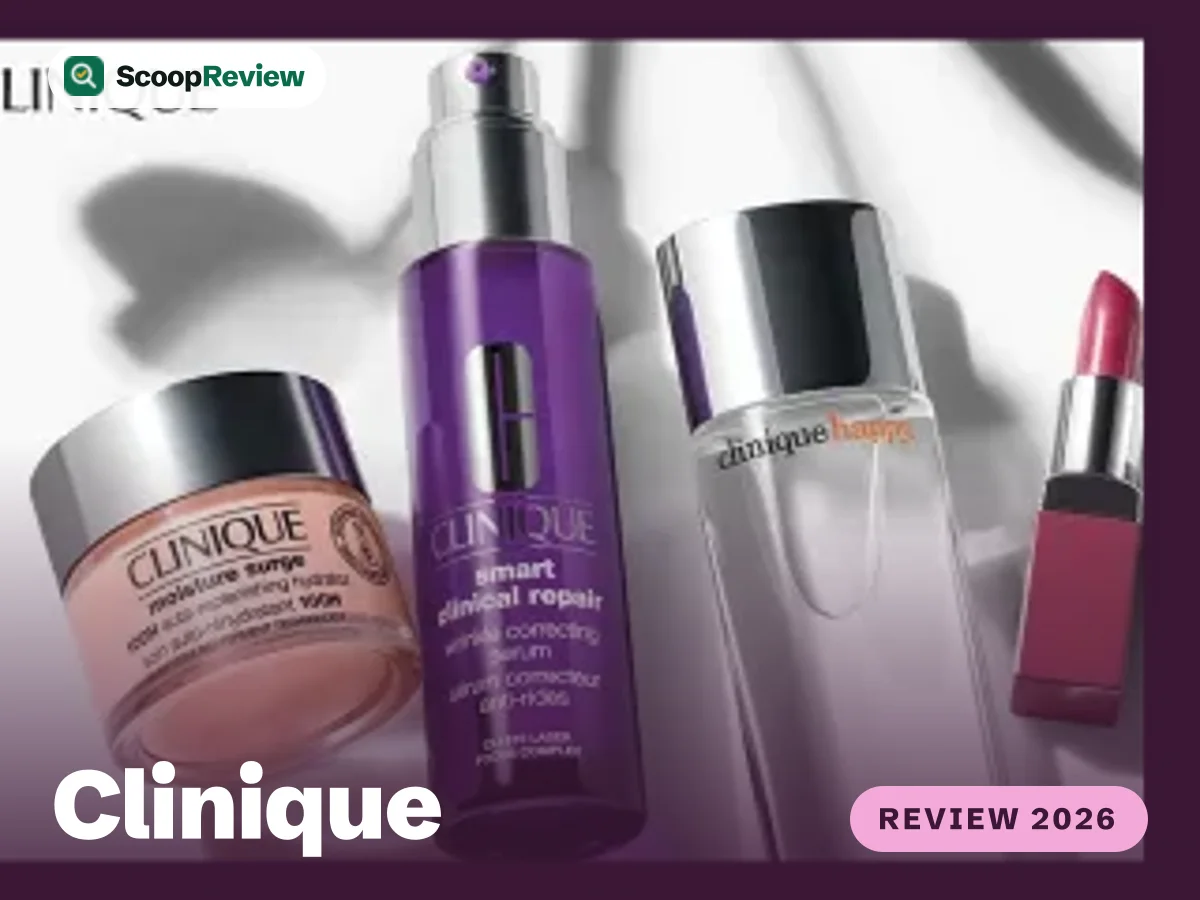 Clinique moisturizer, serum, fragrance and lipstick