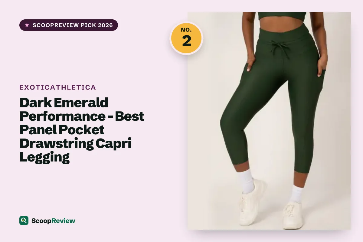 Dark Emerald Performance - Best Panel Pocket Drawstring Capri Legging