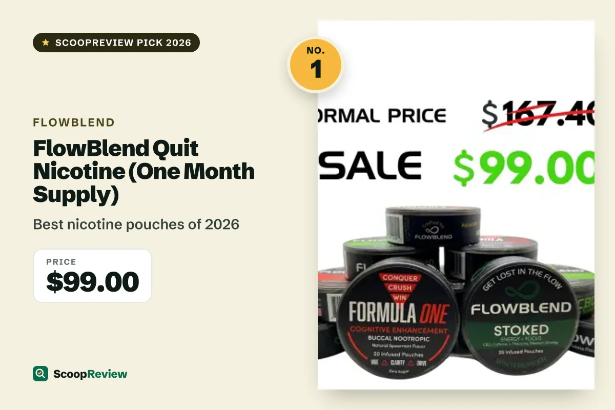 FlowBlend Quit Nicotine (One Month Supply) – Best nicotine pouches of 2026