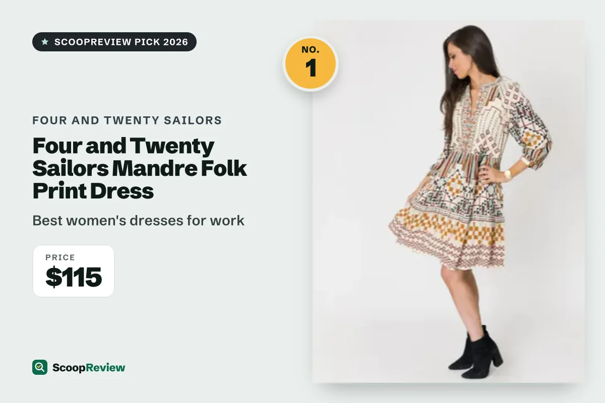 Four and Twenty Sailors Mandre Folk Print Dress – Best women's dresses for work