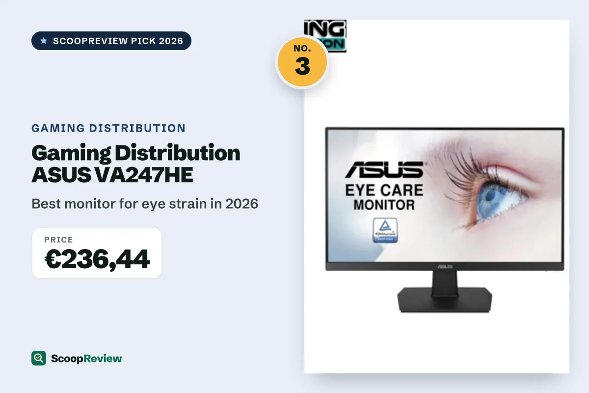 Gaming Distribution ASUS VA247HE – Best monitor for eye strain in 2026