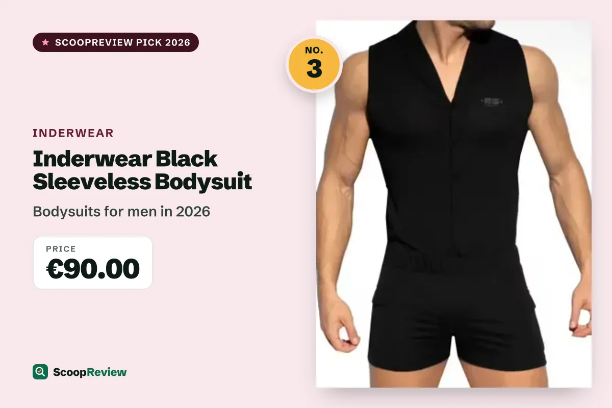 Inderwear Black Sleeveless Bodysuit – Bodysuits for men in 2026