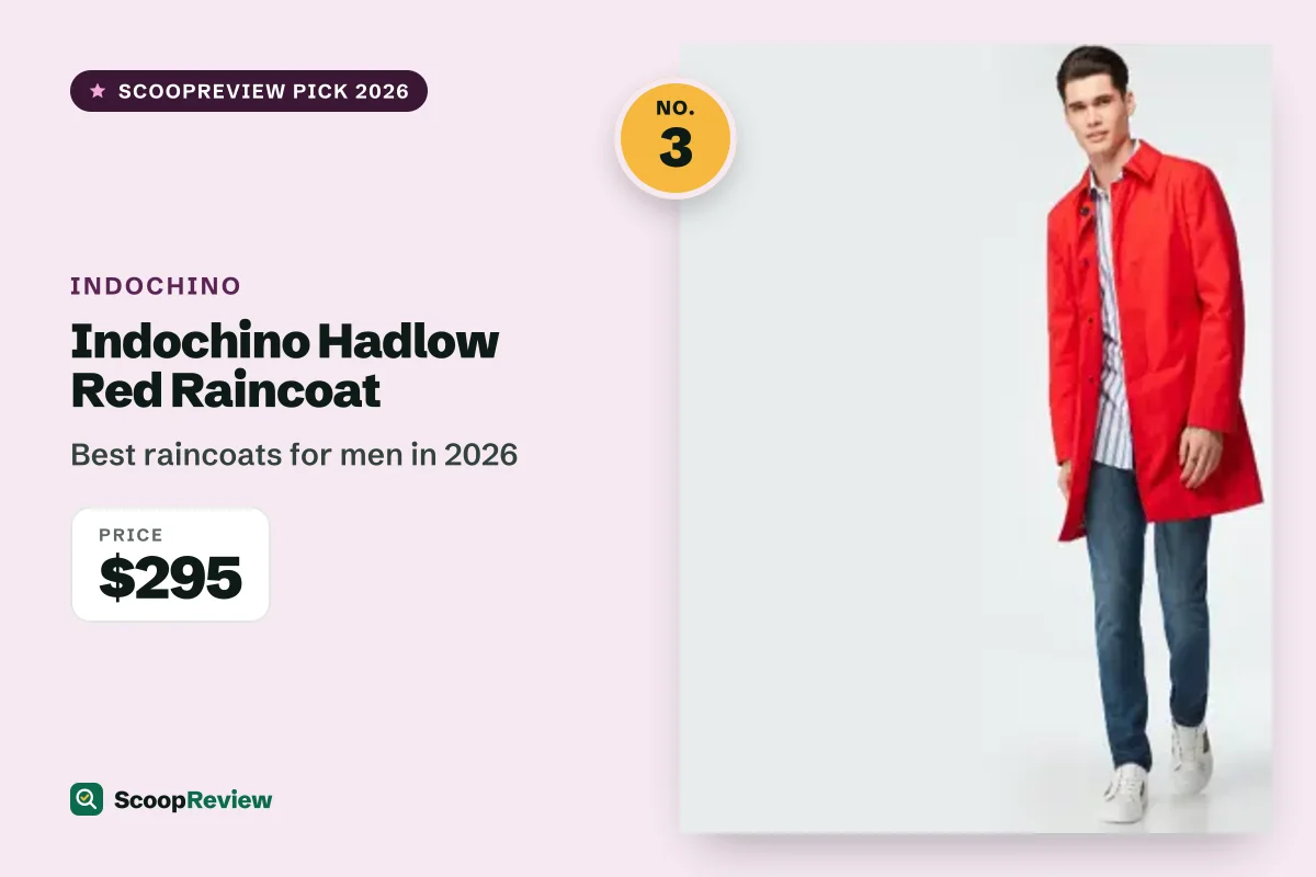 Indochino Hadlow Red Raincoat – Best raincoats for men in 2026