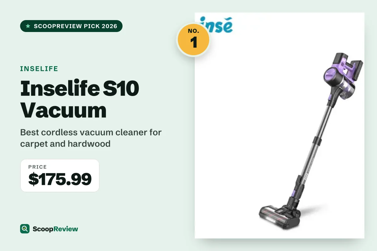 Inselife S10 Vacuum – Best cordless vacuum cleaner for carpet and hardwood