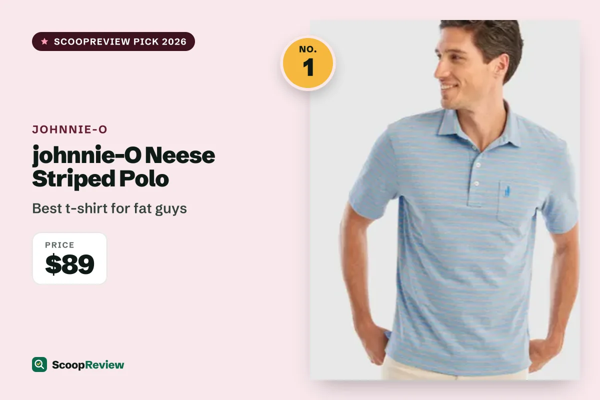johnnie-O Neese Striped Polo – Best t-shirt for fat guys