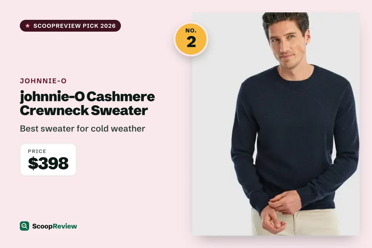 johnnie-O Cashmere Crewneck Sweater – Best sweater for cold weather