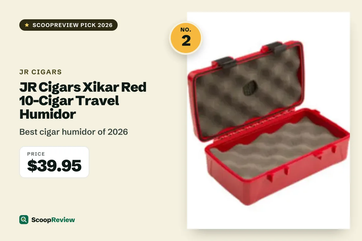 JR Cigars Xikar Red 10-Cigar Travel Humidor – Best cigar humidor of 2026