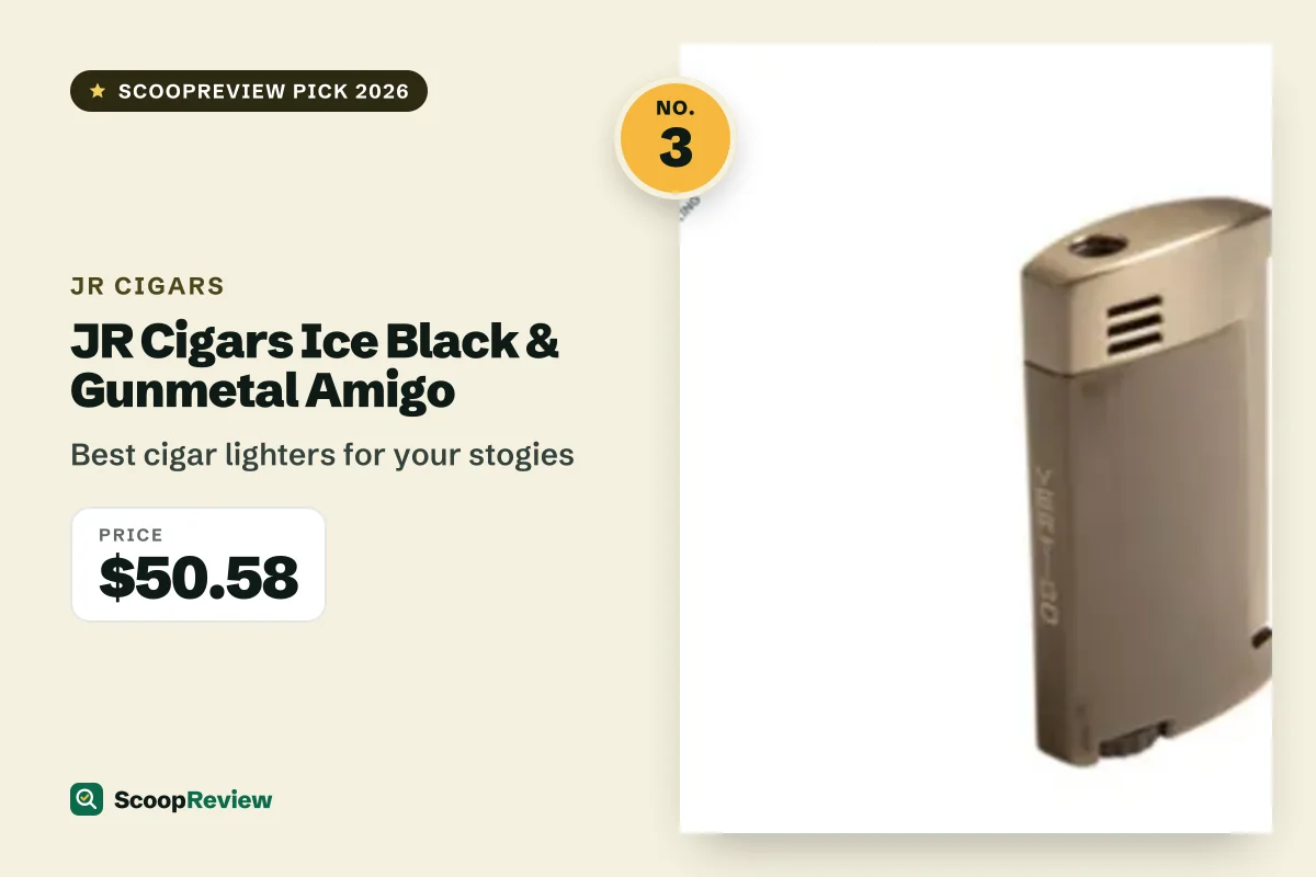 JR Cigars Ice Black & Gunmetal Amigo – Best cigar lighters for your stogies