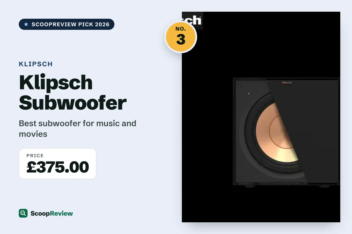 Klipsch Subwoofer – Best subwoofer for music and movies