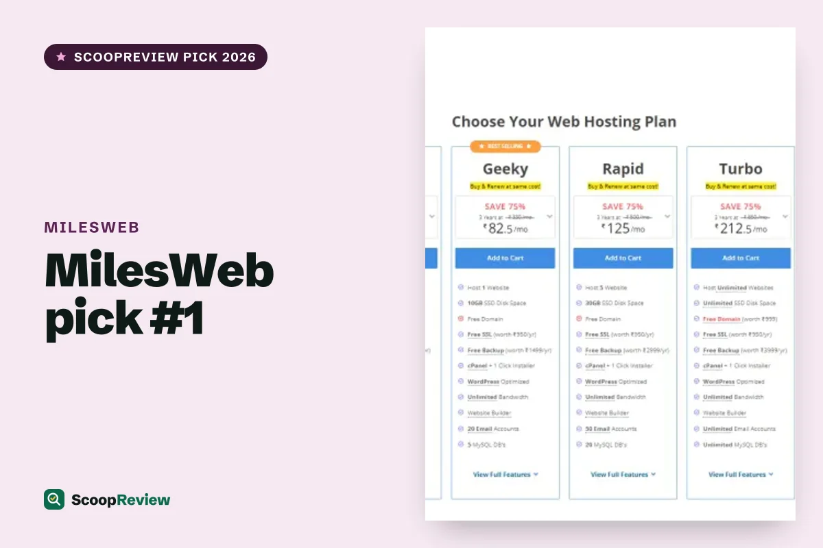 MilesWeb product 1 – MilesWeb review 2026