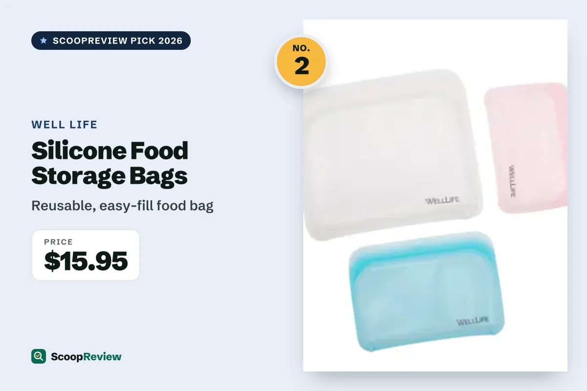 Silicone Food Storage Bags – Reusable, easy-fill food bag